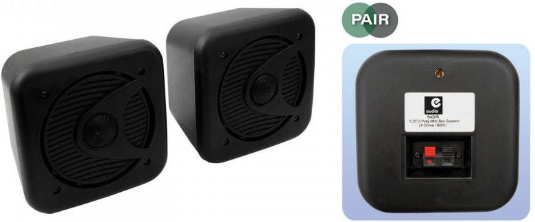 e-audio E audio B420b Kleine Vochtbestendige Luidspreker Set 80 Watt Zwart