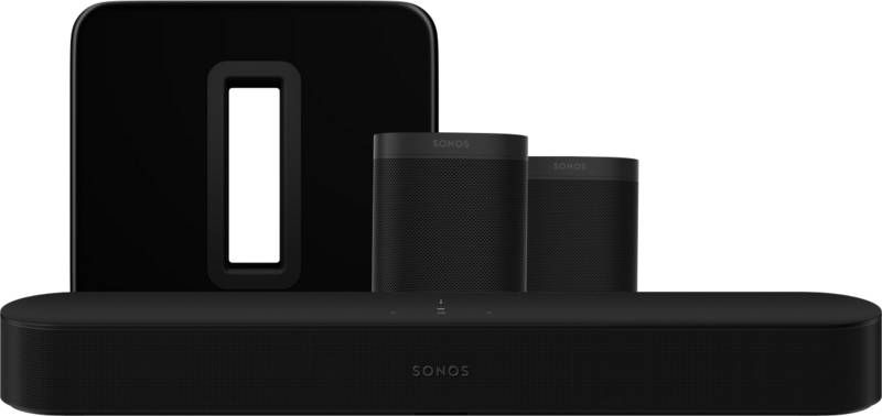 Sonos Beam Gen. 2 5.1 + One SL(2x)+ Sub G3 Zwart